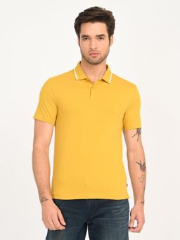 Levi's - Mens Yellow Solid Black Polo T-Shirt