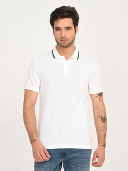Levi's - Mens Solid White Slim Fit Polo T-Shirt