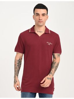 Levi's - Mens Solid Maroon Slim Fit Polo T-Shirt