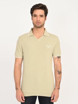 Levi's - Mens Solid Beige Slim Fit Polo T-Shirt