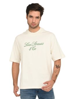 Levi's - Mens Embroidered Cream Crew Neck T-Shirt
