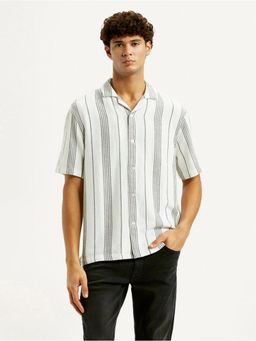 Levi's - Mens Stripes White Relaxed Fit Camp Shirt