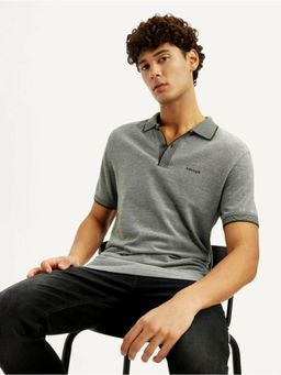 Levi's - Mens Melange Grey Slim Fit Polo T-Shirt