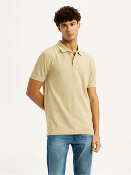 Levi's - Mens Solid Beige Slim Fit Polo T-Shirt