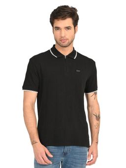 Levi's - Mens Self Design Black Slim Fit Polo T-Shirt