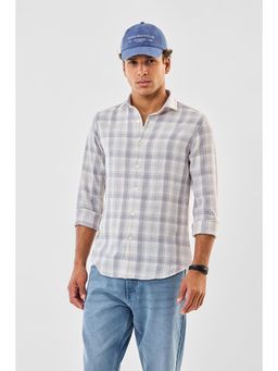 Snitch - Mens Lilac Checks Full Sleeves Slim Casual Shirt