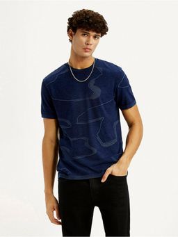 Levi's - Mens Abstract Navy Blue Slim Fit Seamless T-Shirt