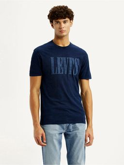 Levi's - Mens Brand Logo Navy Blue Crew Neck T-Shirt