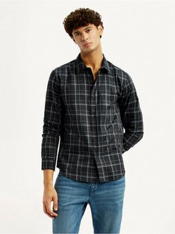 Levi's - Mens Redloop Checks Charcoal Grey Slim Fit Shirt