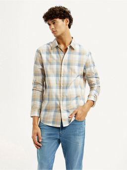 Levi's - Mens Checks Beige Slim Fit Shirt