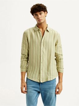 Levi's - Mens Stripes Light Green Slim Fit Shirt