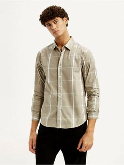 Levi's - Mens Checks Beige Slim Fit Shirt