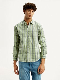 Levi's - Mens Checks Light Green Slim Fit Shirt