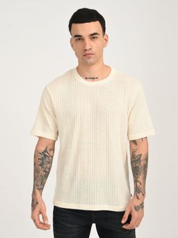 Levi's - Mens Self Design Cream Crew Neck T-Shirt