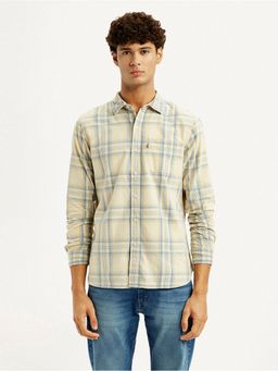Levi's - Mens Checks Yellow Slim Fit Corduroy Shirt
