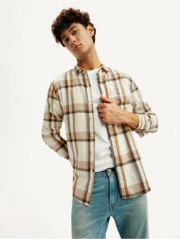 Levi's - Mens Checks Cream Slim Fit Shirt