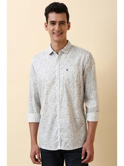 Allen Solly - Mens White Print Full Sleeves Casual Shirt