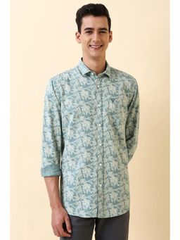 Allen Solly - Mens Light Blue Floral Print Full Sleeves Casual Shirt