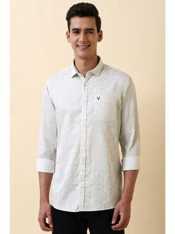 Allen Solly - Mens White Print Full Sleeves Casual Shirt