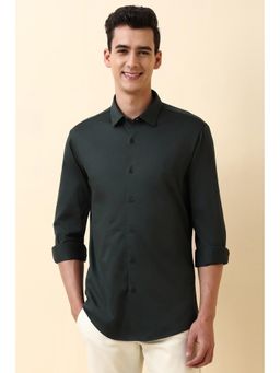 Allen Solly - Mens Navy Blue Solid Full Sleeves Casual Shirt