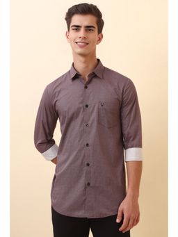 Allen Solly - Mens Maroon Print Full Sleeves Casual Shirt