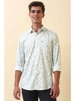 Allen Solly - Mens White Print Full Sleeves Casual Shirt