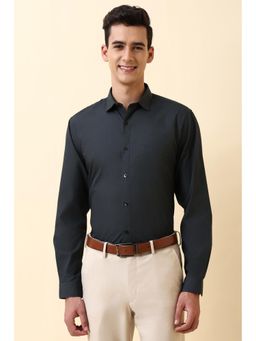 Allen Solly - Mens Black Solid Full Sleeves Formal Shirt