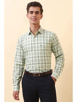 Allen Solly - Mens Green Checks Full Sleeves Formal Shirt