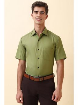 Allen Solly - Mens Olive Textured Half Sleeves Formal Shirt