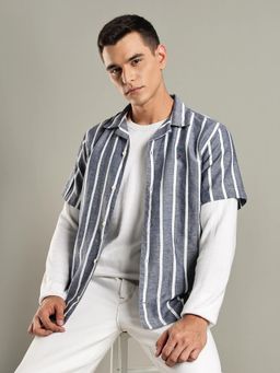 Tommy Hilfiger - Mens Stripes Regular Fit Cotton Shirt