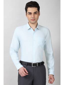 Peter England - Mens Light Blue Regular Fit Full Sleeves Formal Shirt