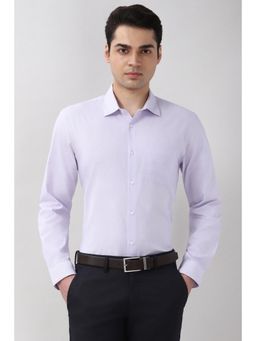 Peter England - Mens Lilac Slim Fit Full Sleeves Formal Shirt