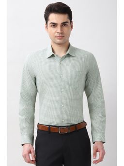 Peter England - Mens Green Slim Fit Full Sleeves Formal Shirt
