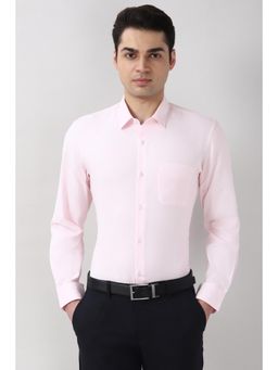 Peter England - Mens Pink Slim Fit Full Sleeves Formal Shirt