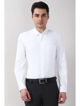 Peter England - Mens White Slim Fit Full Sleeves Formal Shirt