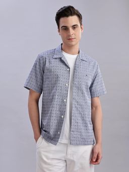 Tommy Hilfiger - Mens Grey Texture Regular Fit Satin Shirt