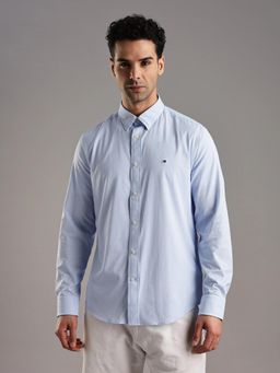 Tommy Hilfiger - Mens Blue Printed Regular Fit Twill Shirt