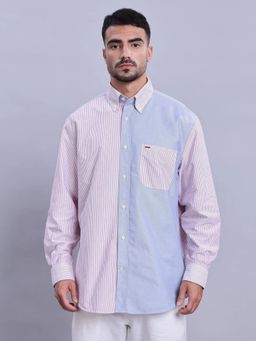 Tommy Hilfiger - Mens Red Colorblock Boxy Fit Oxford Shirt