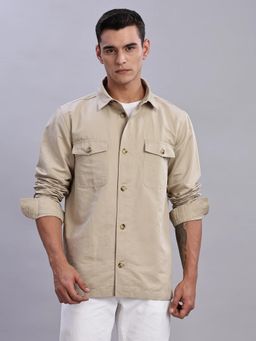 Tommy Hilfiger - Mens Brown Solid Regular Fit Plain Shirt