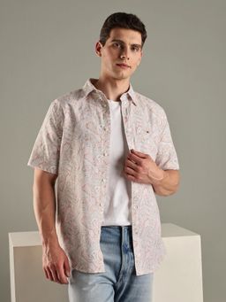 Tommy Hilfiger - Mens Abstract Printed Regular Fit Cotton Shirt