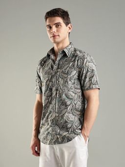 Tommy Hilfiger - Mens Paisley Printed Regular Fit Cotton Shirt
