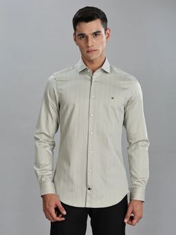 Tommy Hilfiger - Mens Grey Regular Fit Cotton Spread Collar Shirt