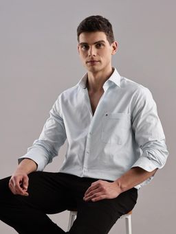 Tommy Hilfiger - Mens Blue Stripes Regular Fit Cotton Shirt