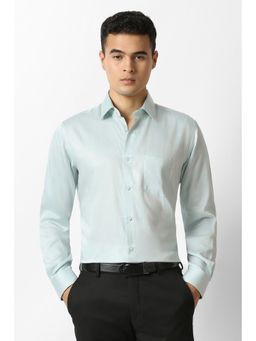 Van Heusen - Mens Light Blue Solid Full Sleeves Wedding Shirt