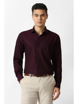 Van Heusen - Mens Printed Maroon Shirt