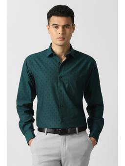 Van Heusen - Mens Printed Teal Shirt