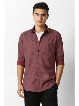 Van Heusen - Mens Printed Maroon Shirt