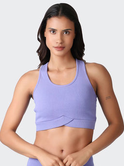 Kica - Cotton Ribbed Sports Bra with Medium Support - Very Peri