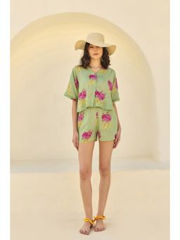 Prakriti Jaipur - Green Oversized Booti Co-Ord (Set of 2)
