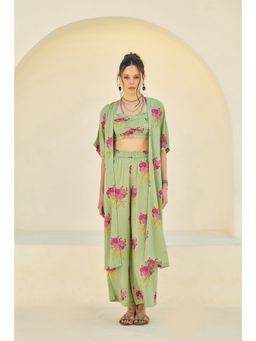 Prakriti Jaipur - Green Booti Co-Ord (Set of 3)